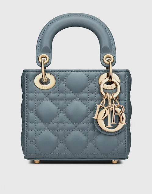 Dior Lady Dior Micro Cloud Blue Cannage Lambskin Crossbody Bag (Shoulder  bags,Cross Body Bags)