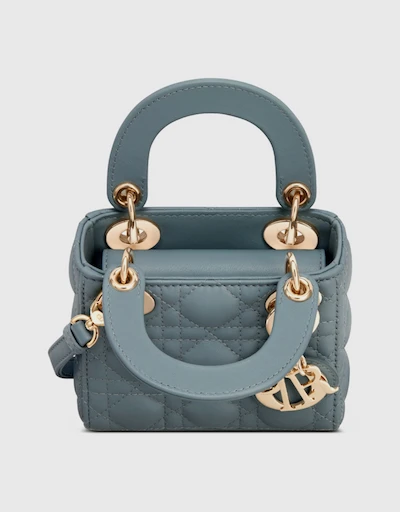 Lady Dior Micro Cloud Blue Cannage Lambskin Crossbody Bag