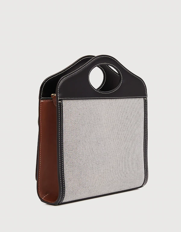 Pocket Mini Two-tone Canvas and Leather Bag
