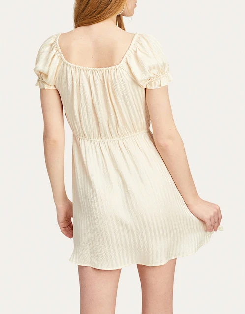 Ava Mini Dress-Sandy White