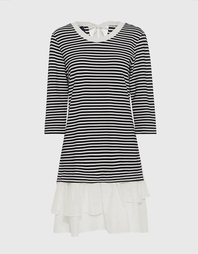 Stripe Ruffle Mini Dress