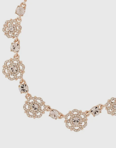 Filigree Floral Charm Link Necklace