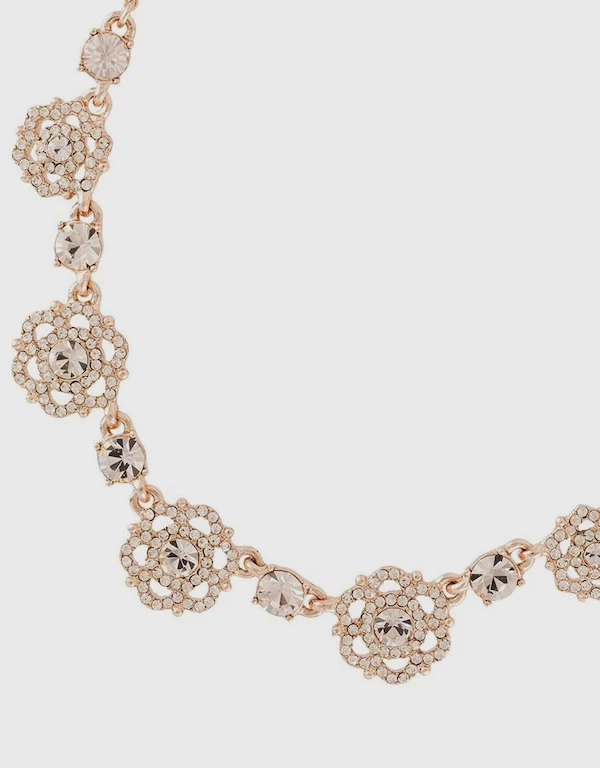Marchesa Notte Filigree Floral Charm Link Necklace