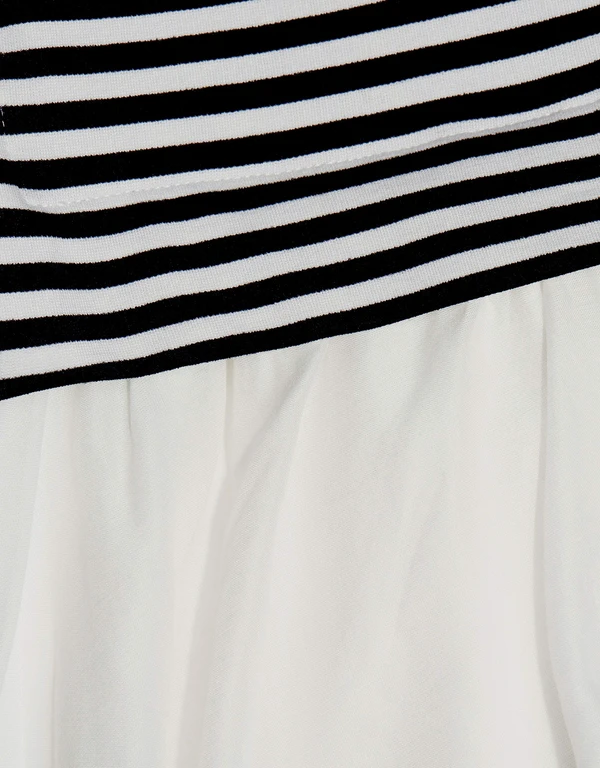 Boutique Moschino Stripe Ruffle Mini Dress