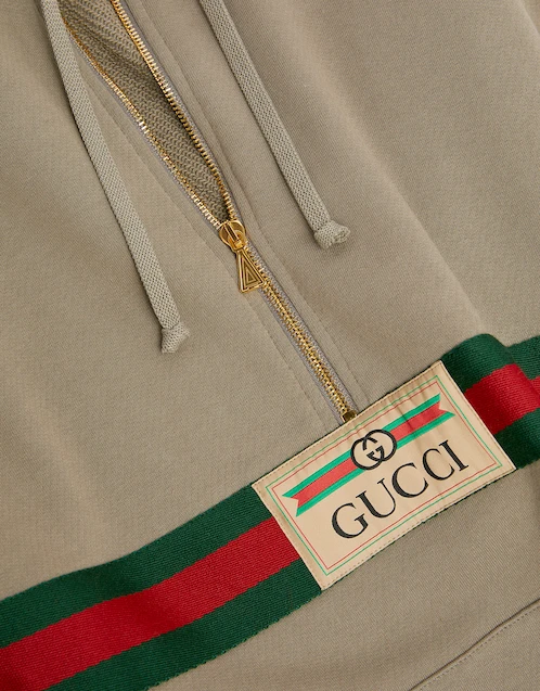 Gucci Web With Vintage Logo Cotton Hoodie (Tops,Sweatshirts) IFCHIC.COM