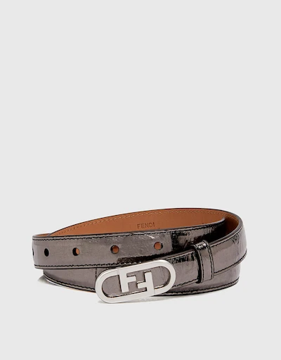 Fendi O'lock Grey leather belt