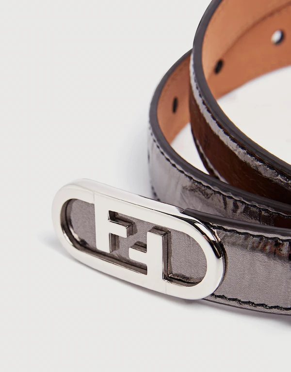 Fendi Fendi O'lock Grey leather belt