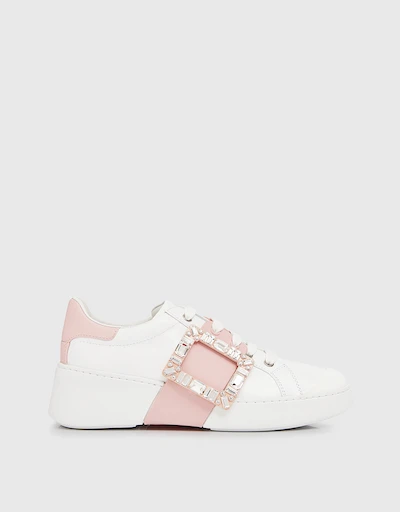 Viv' Skate Soft Leather Strass Buckle Sneakers