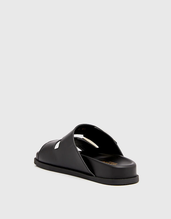 One Stud Calfskin Slide Sandal