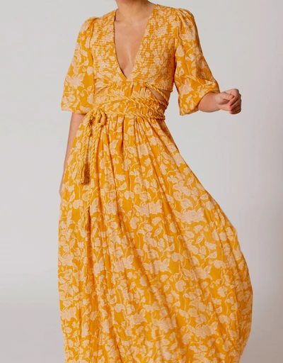 Farrah Printed Gauze Maxi Dress 