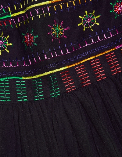 Jools B Embroidery Ruffle Cropped Top