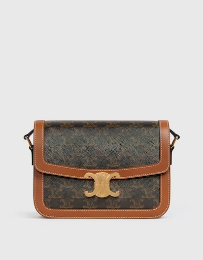 Classic Triomphe  Canvas And Calfskin Shoulder Bag
