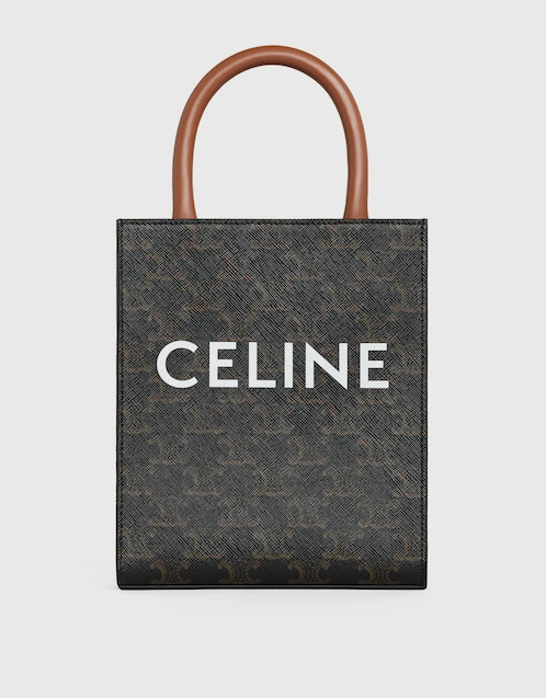 Celine Triomphe Vertical Cabas Mini Canvas And Calfskin Crossbody Bag (Mini  Bags)