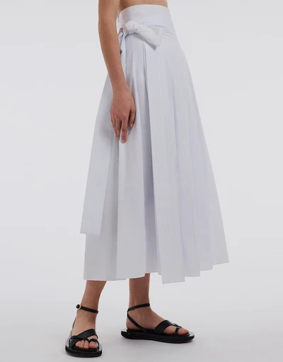 Blue Stripe Midi Skirt