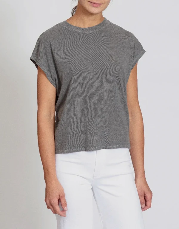 ASKK NY Cotton Boxy T-Shirt-Volcano Grey