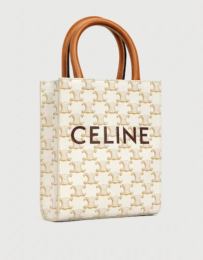 Vertical Cabas  Triomphe Canvas And Calfskin With Celine Print Mini Bag
