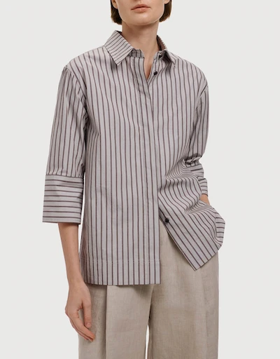 Striped Button Down Cotton Shirt