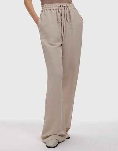 Elastic Waist Linen Trouser