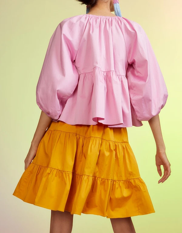 Marrakesh Cotton Tiered Knee Length Skirt
