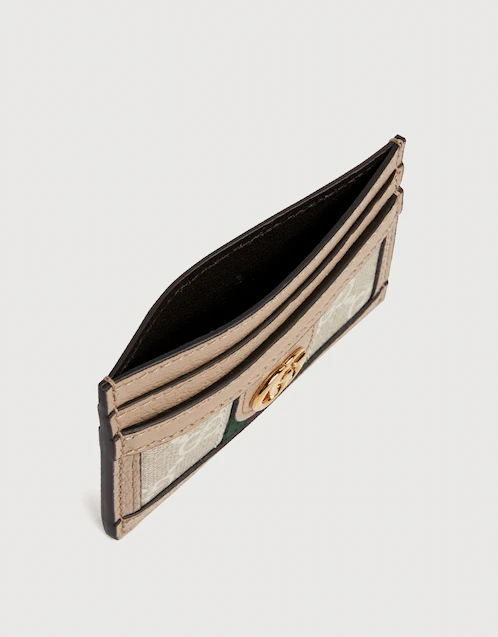 Ophidia GG Leather And Canvas Card Holder
