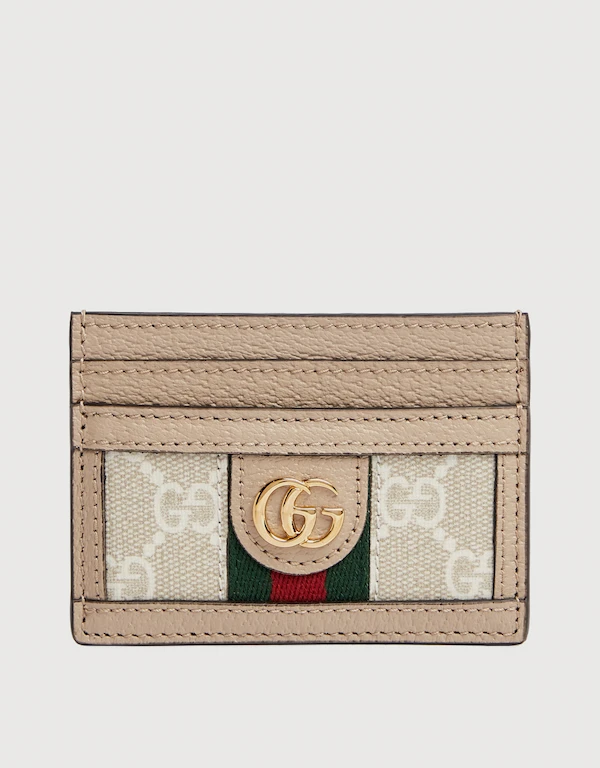 Gucci Ophidia GG 皮革和帆布卡夾