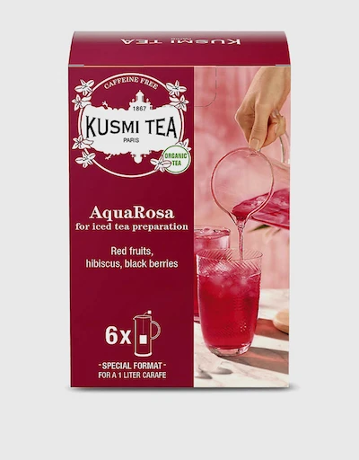 AquaRosa Hibiscus Berries Herbs Organic Ice Tea Bags 48g