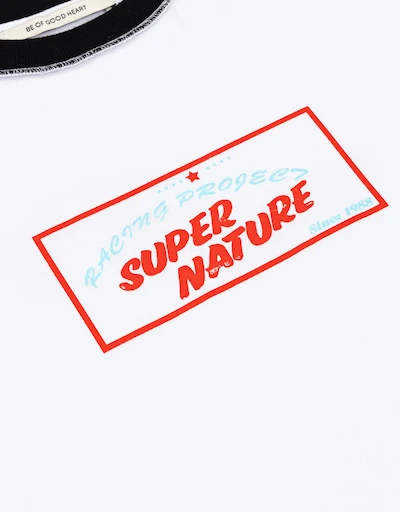 Super Nature 滾邊T恤-White