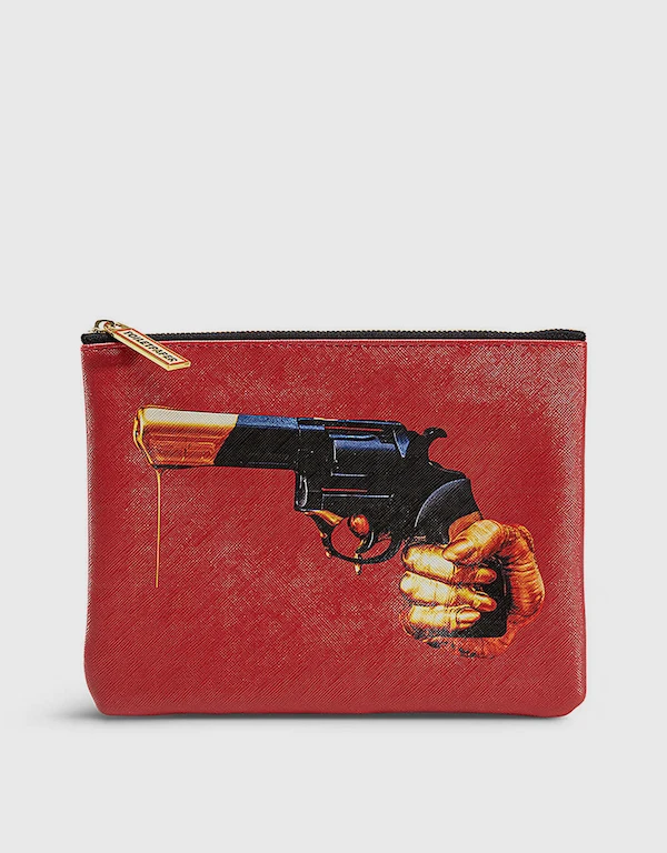 Seletti Seletti Wears Toiletpaper Revolver Faux-leather Cosmetics Bag 21cm x 15cm