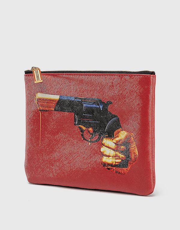 Seletti Seletti Wears Toiletpaper Revolver Faux-leather Cosmetics Bag 21cm x 15cm