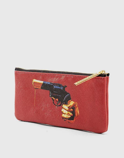 Seletti Wears Toiletpaper Revolver Faux-leather Cosmetics Bag 21cm x 9cm