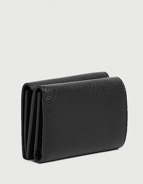 Cash Mini Grained Calfskin Tri-fold Wallet