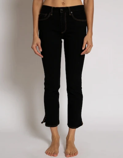 Mid-rised Straight-leg Jeans-Black Resin