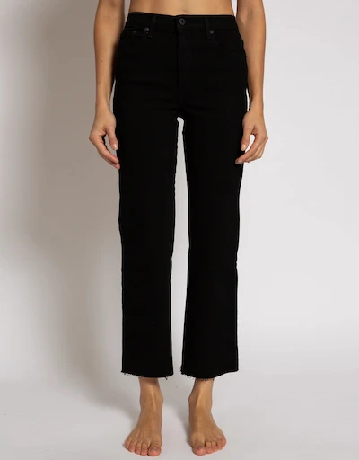 Slim Cropped Wide-leg Jeans-Black Resin