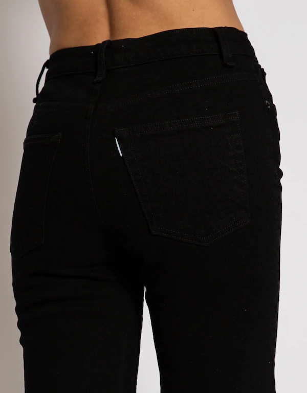 ASKK NY Slim Cropped Wide-leg Jeans-Black Resin