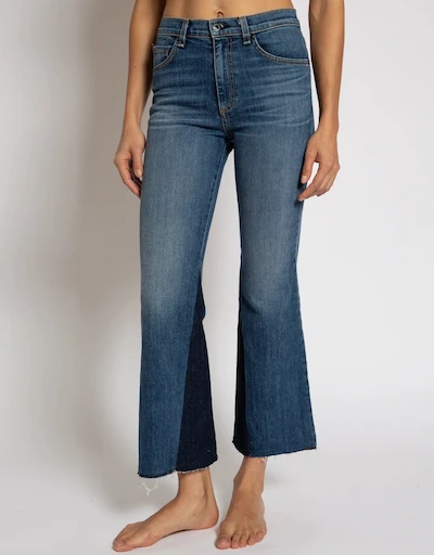 The Geek High-rised Bootcut Town-toned Panel Cropped Jeans-Maverick