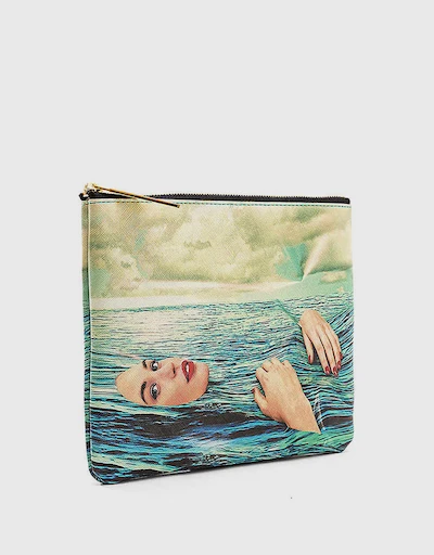 Seletti Wears Toiletpaper Sea Girl Faux-leather Cosmetics Bag 21cm x 15cm