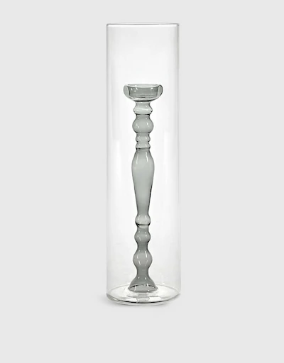 Rene Barba 中號玻璃圓柱形深花瓶 39cm