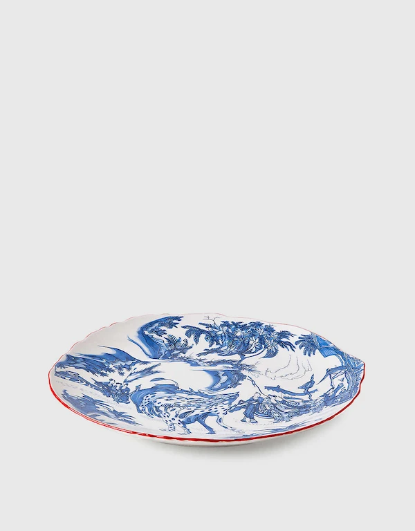 Seletti Classics on Acid-Blue Chinoiserie Porcelain Dinner Plate 28cm