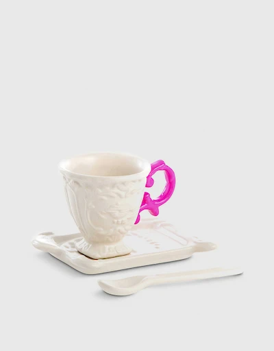 I-Wares I-Coffee Fine Porcelain Cup Set-Fuchsia