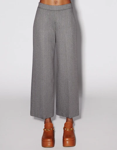 Pull On Cropped Straight Leg Pants