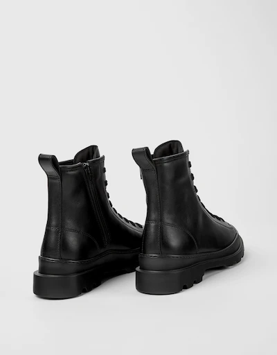 Brutus Calfskin Lace-up Ankle Boots
