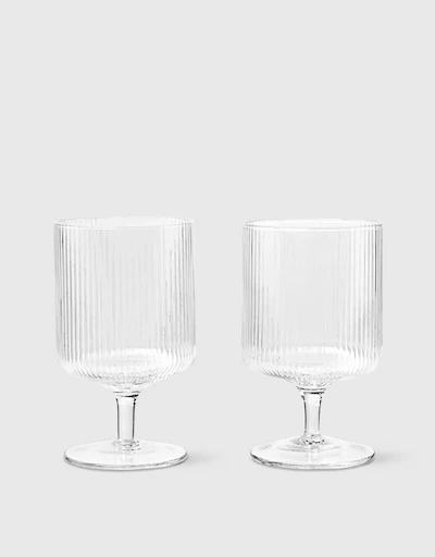 Ripple Wine Glasses Set of 2-Clear