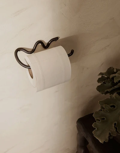 Curvature Toilet Paper Holder-Black Brass