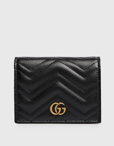 GG Marmont Leather Card Case Wallet