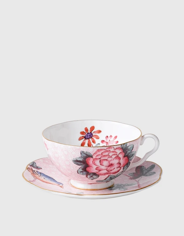 Wedgwood Cuckoo Teacup and Saucer-Pink