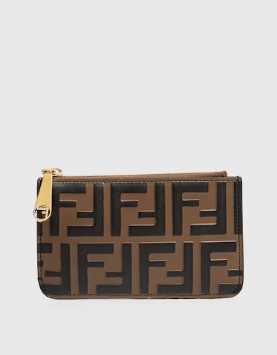 F is Fendi Calfskin Key and Card Case Pouch