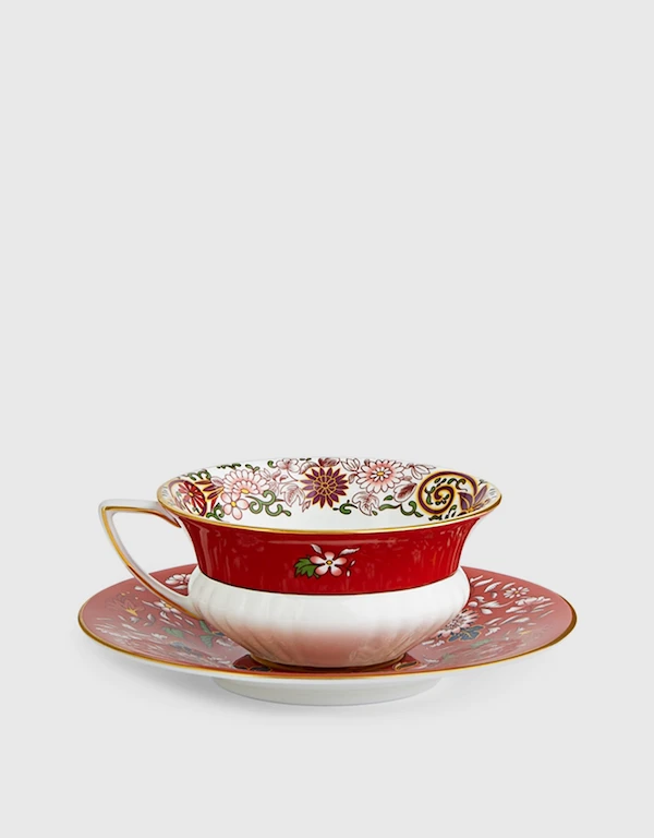 Wedgwood Wonderlust Crimson Orient Teacup and Saucer