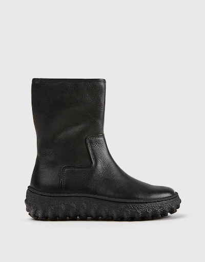 Ground Calfskin Ankle Boots