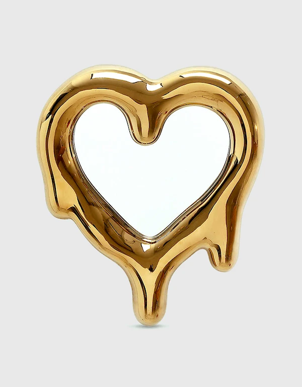 Seletti Melted Heart Metallic Porcelain Mirror and Photo Frame