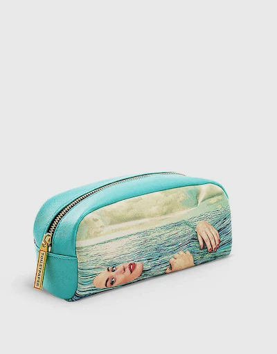 Seletti Wears Toiletpaper Sea Girl Faux-leather Cosmetics Bag 20.5cm x 7cm